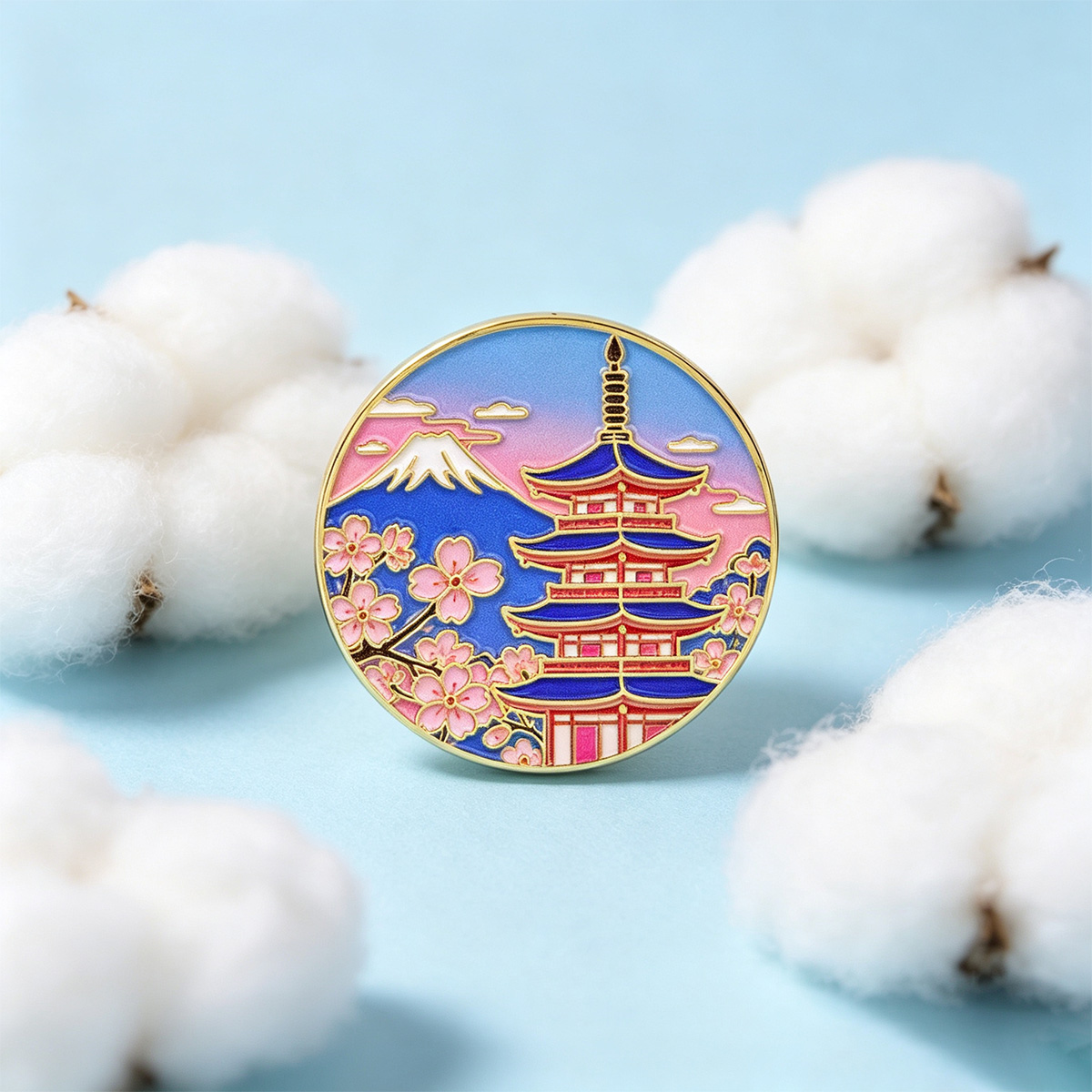 Travel Accessories For Japan - Broche de Esmalte Flor de Cerejeira