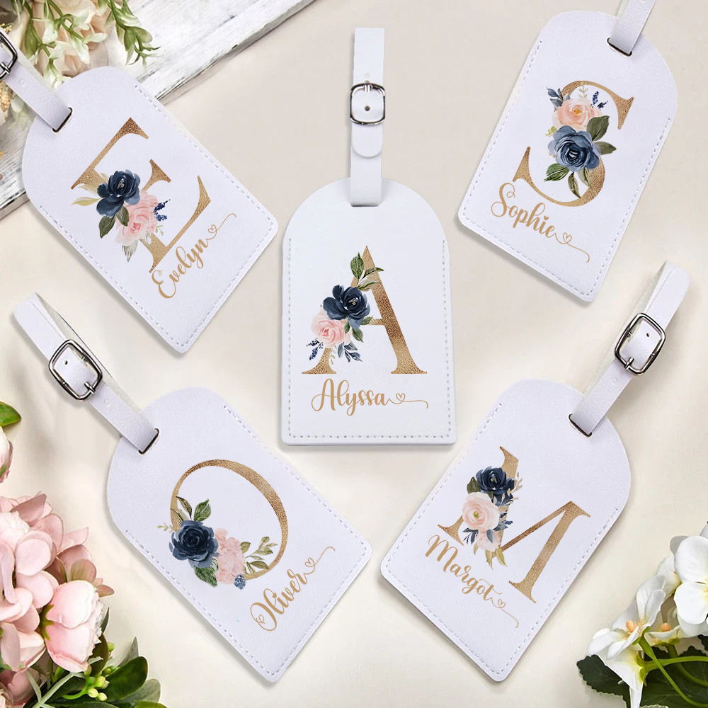 Travel Accessories Gifts For Her - Etiqueta de bagagem com monograma personalizado,