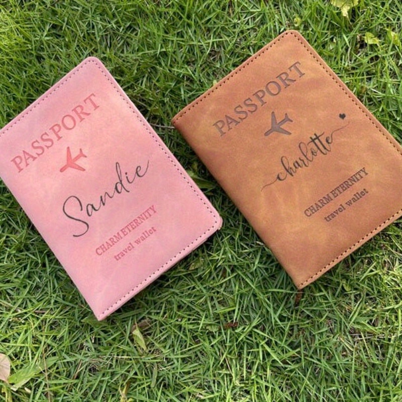 Travel Accessories Gifts For Her - Estojo porta-passaporte de viagem personalizado, porta-cartões,