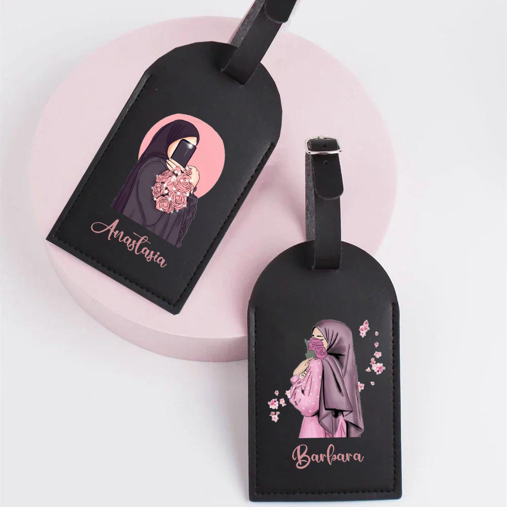 Travel Accessories Gifts For Her - Etiquetas de bagagem de couro Hijabi
